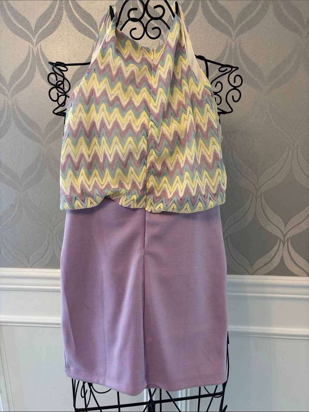 Eliza B. Lavender Chevron Two-Piece Girls' Formal Dress